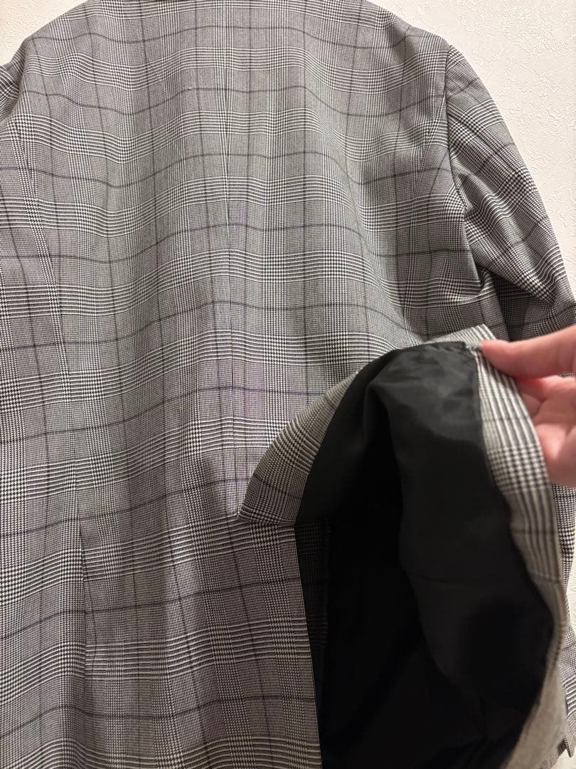【美品】【お値下げ中】Ray BEAMS グレー系チェック テーラードジャケット