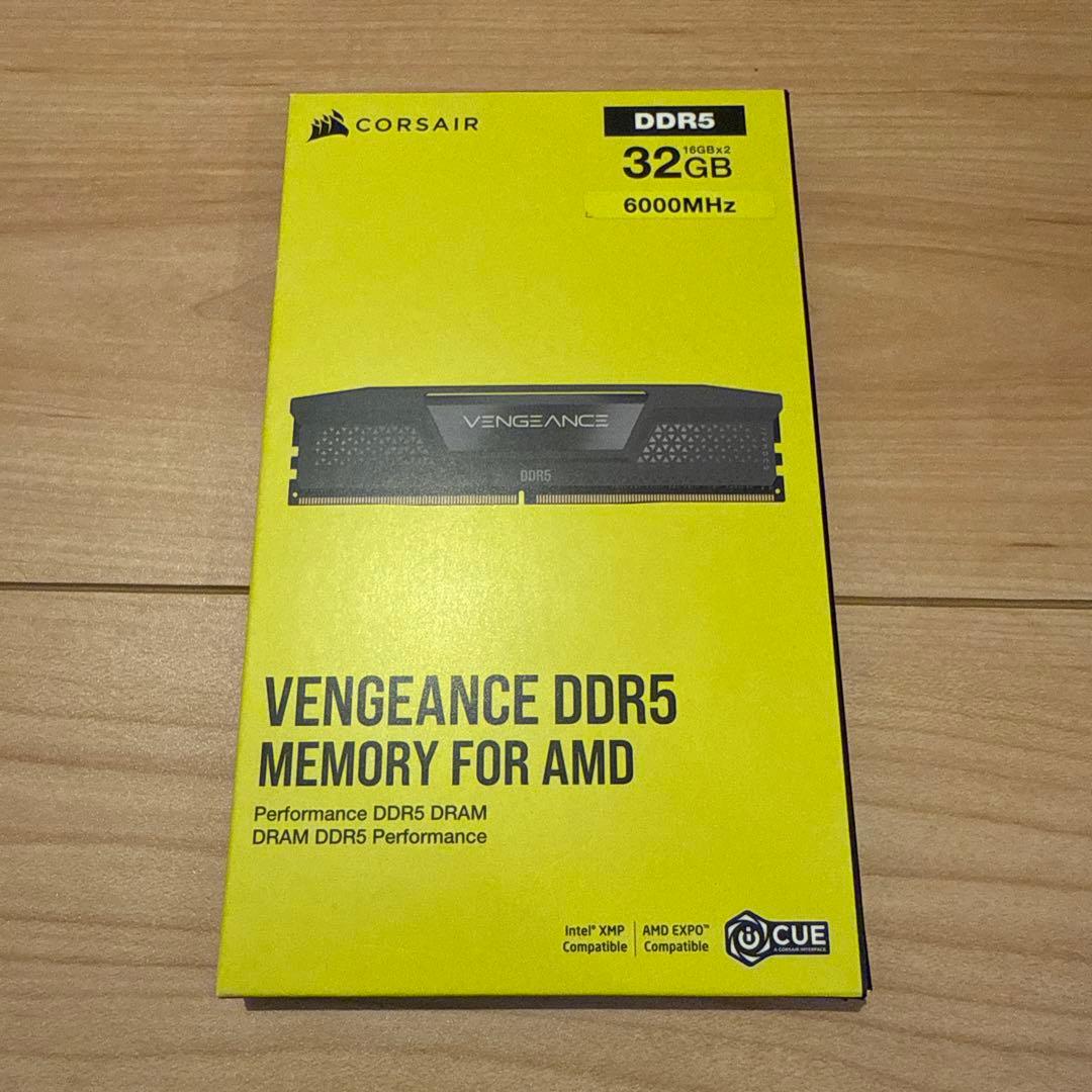 CORSAIR DDR5-6000MHz VENGEANCE 32GB ブラック