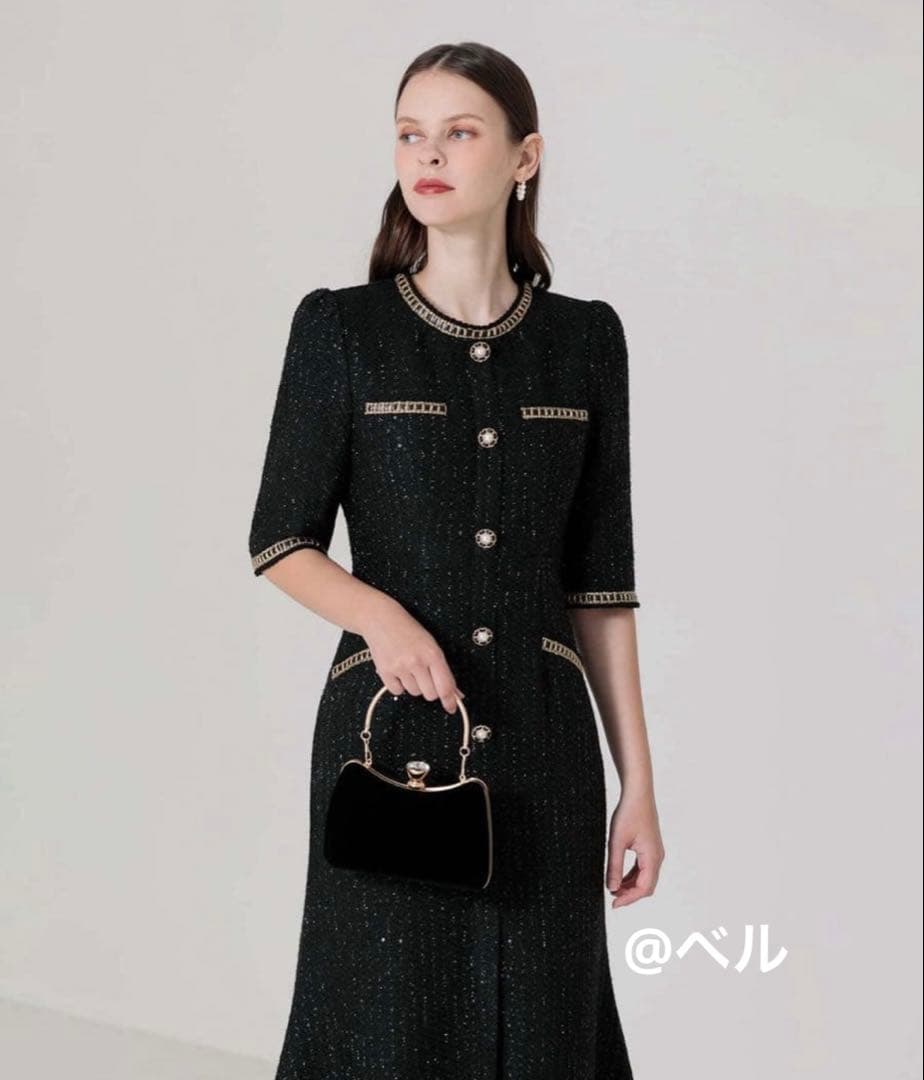 【Berry】Leja ラメツイード マーメイドドレス Sサイズ