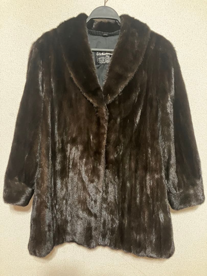 EMBA ブラックミンクファーコート　毛皮コート