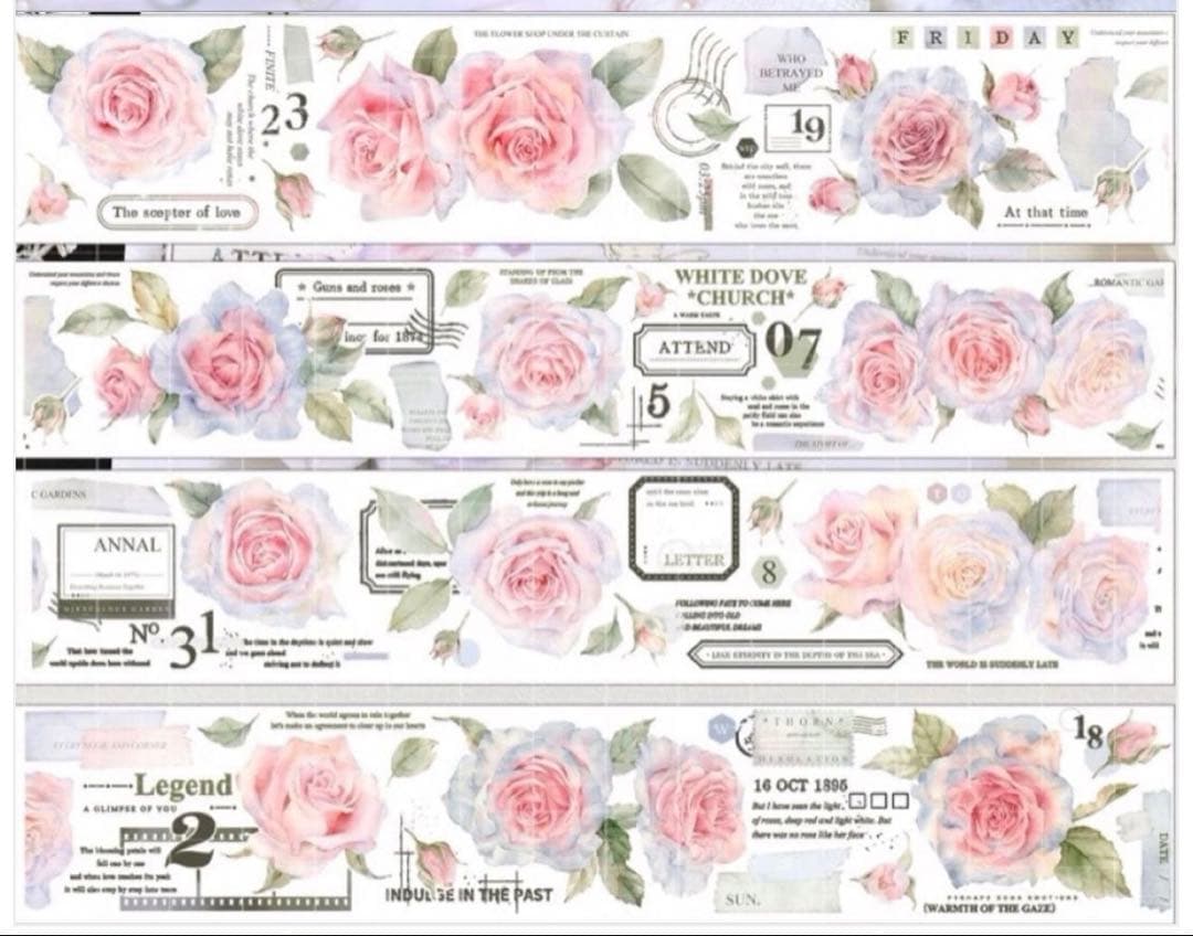 お花系 海外マステ まとめ売り 7巻