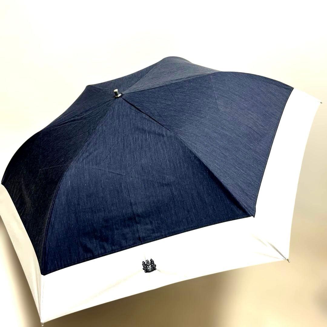 新品アクアスキュータム 楽折凛折りたたみ傘 一級遮光傘 晴雨兼用 雨傘 軽量 紺