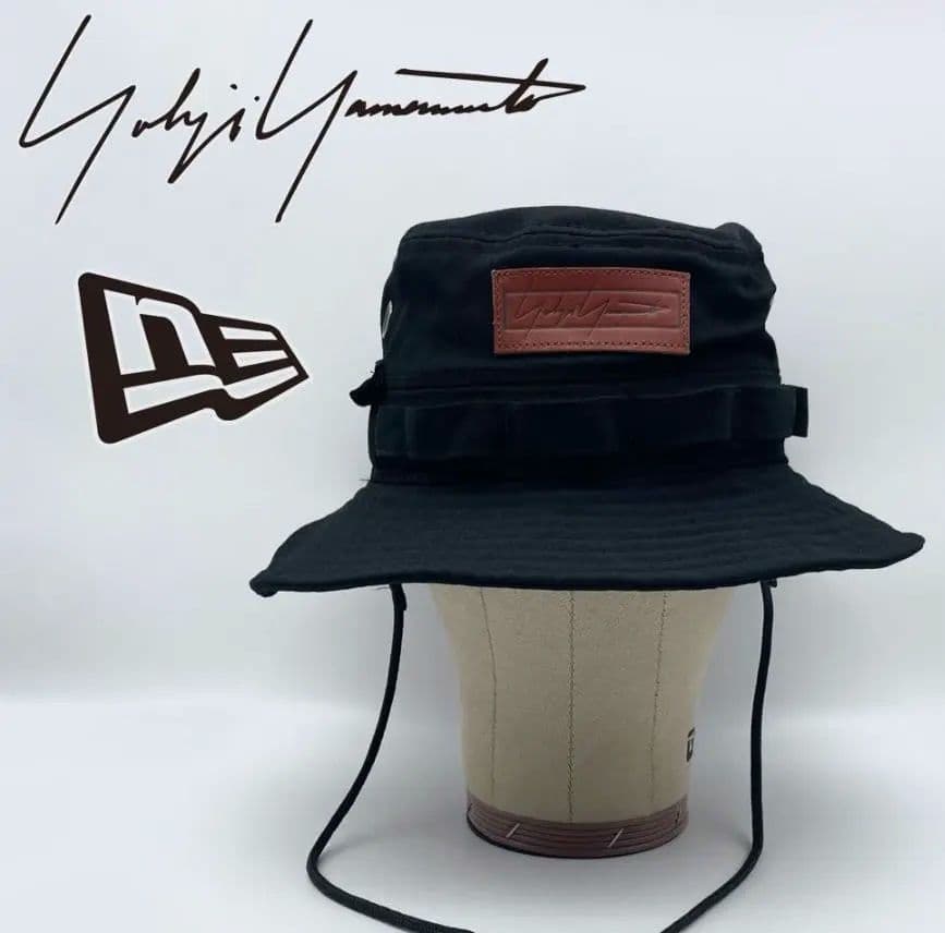 激レア ヨウジヤマモト×ニューエラ アドベンチャーハット レザーパッチ 黒