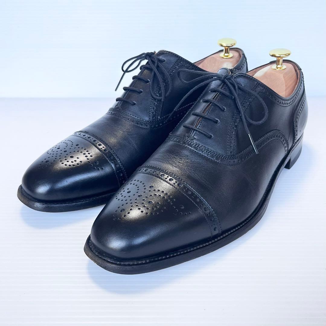 定番✨ スコッチグレイン ビジネスシューズ セミグローブ 黒 26.5cm