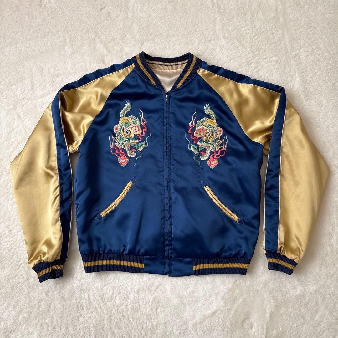 東洋エンタープライズ スカジャン スーベニア 第五空軍奥尻島×紺虎 M18333