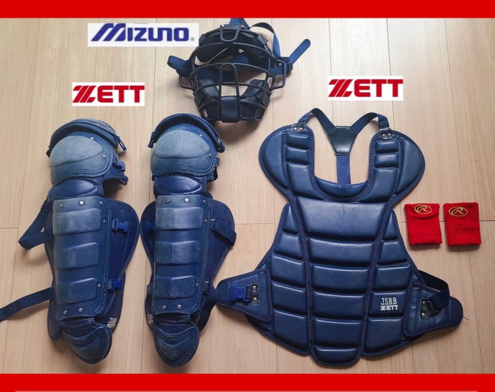 ZETT ミズノ 軟式野球用 キャッチャー防具 ネイビー