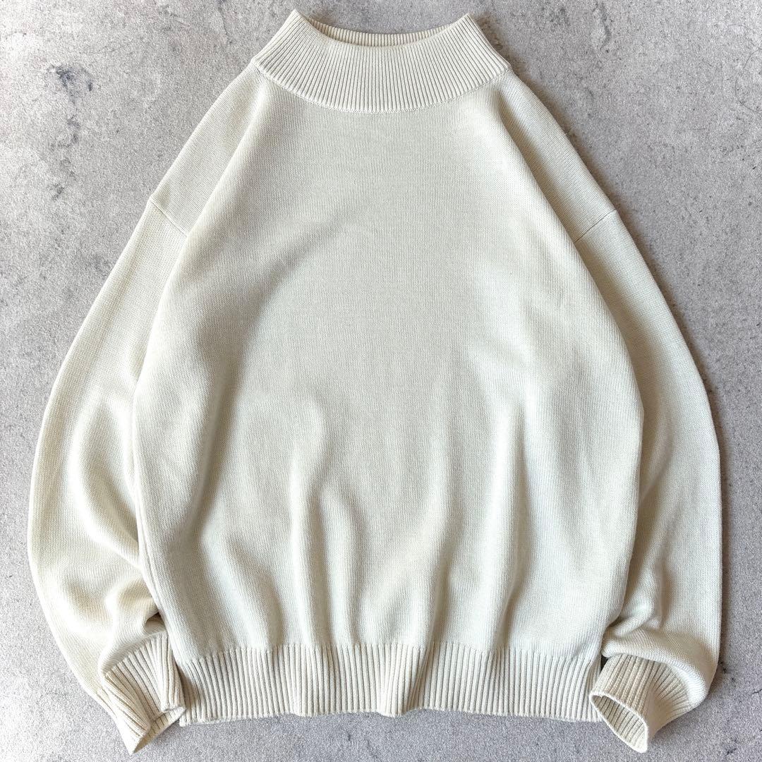 美品 イレーヴ Y 日本製 サイズ4 ウール モックネック ニット セーター 白