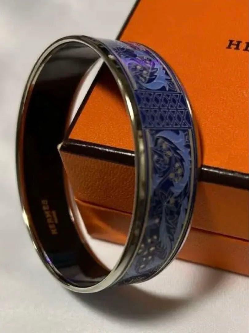 HERMES 青 バングル 専用ボックス付き
