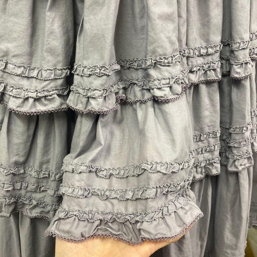 ワンダフルワールド 綿ローン ティアードワンピース パープル