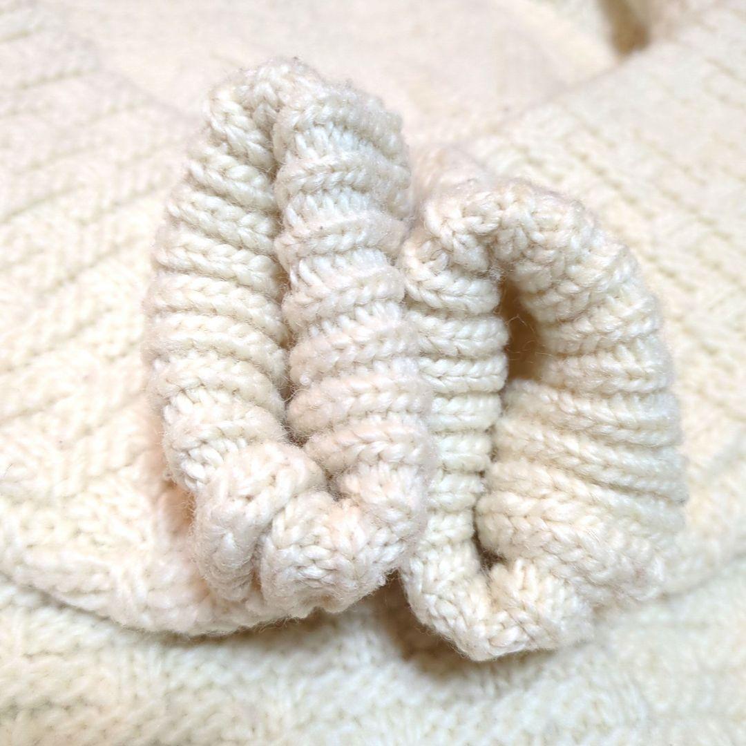 美品　BATONER SPREAD ARAN CREW NECK　ホワイト　1