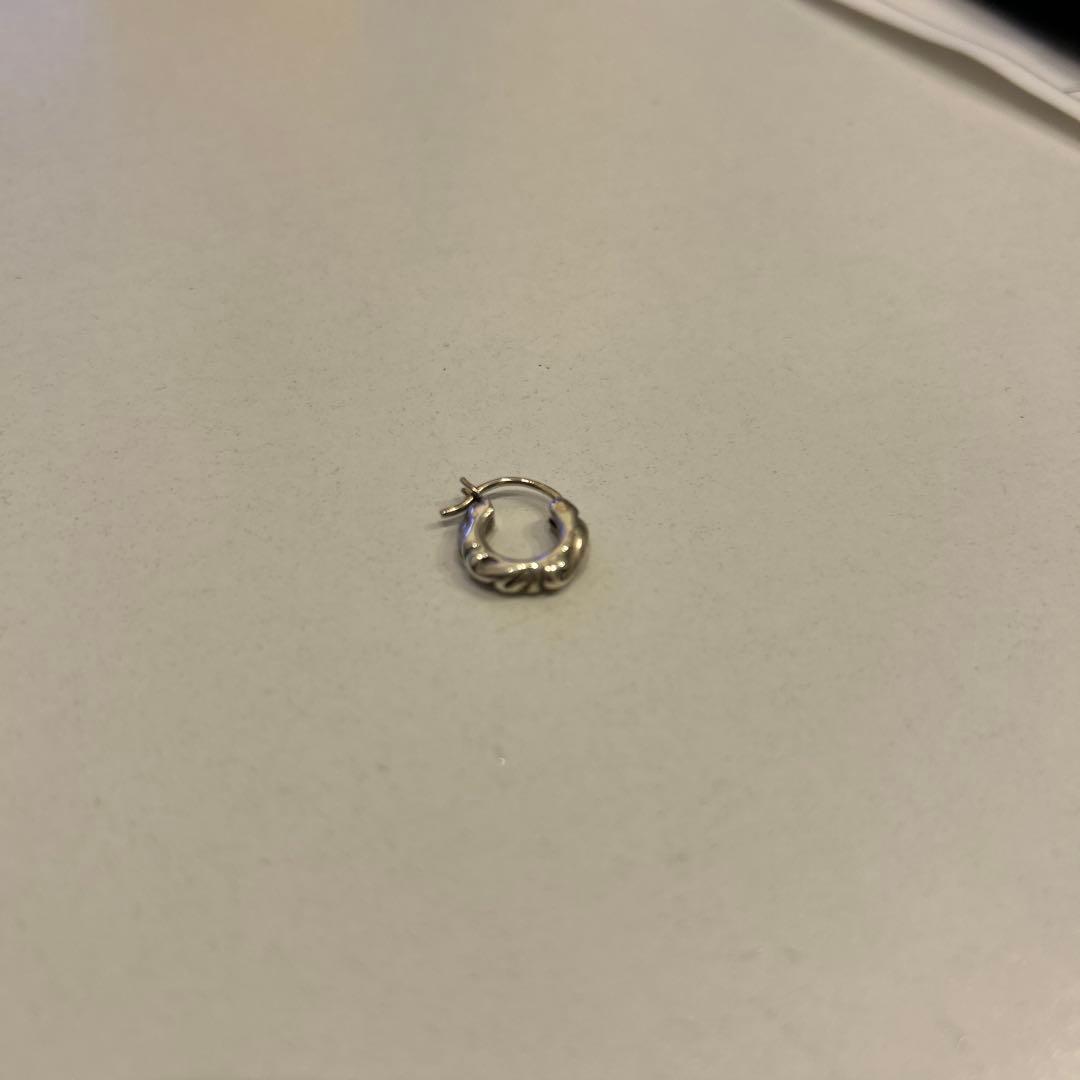 値下げ　クロムハーツ　タイニースクロールフープシルバーピアス