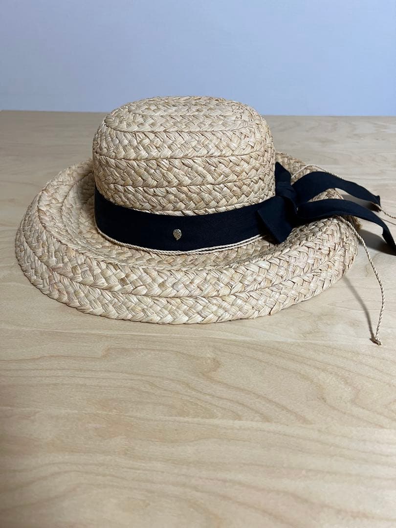 HELEN KAMINSKIヘレンカミンスキー 麦わら帽子 ベージュ リボン付き