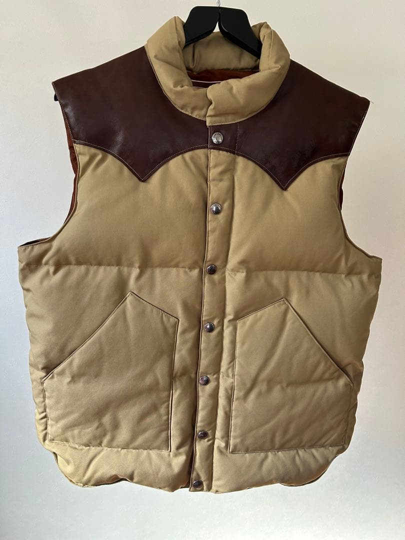 SUGAR CANE ダウンベスト Lサイズ ベージュ・ブラウン