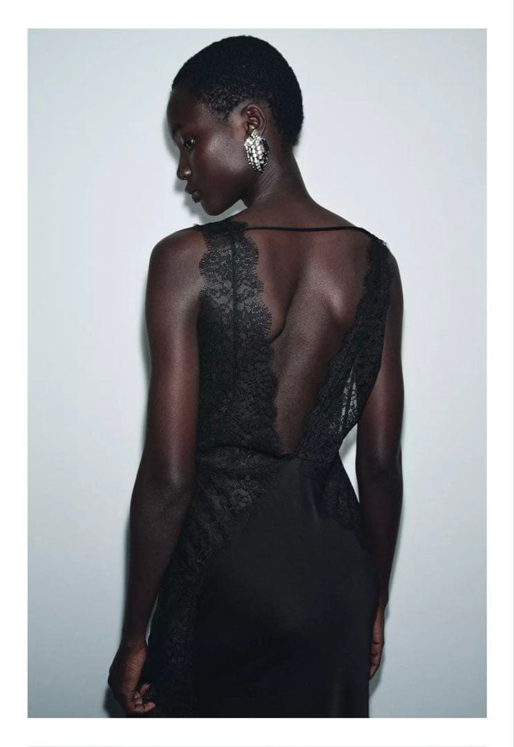 ZARA ZWCOLLECTION サテンレースワンピース　M 新品未使用