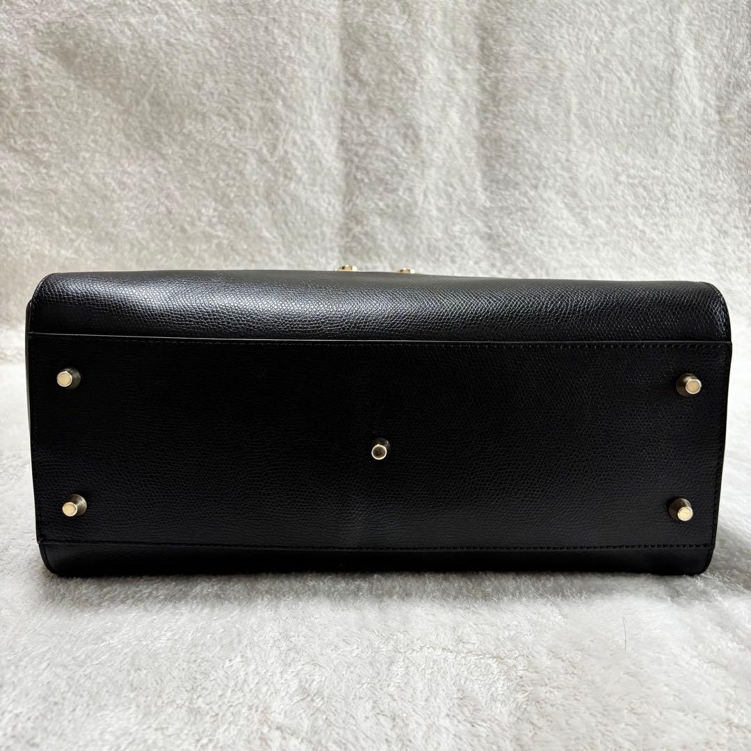 美品 FURLA フルラ レザー 2WAY ハンドバッグ ブラック 246572