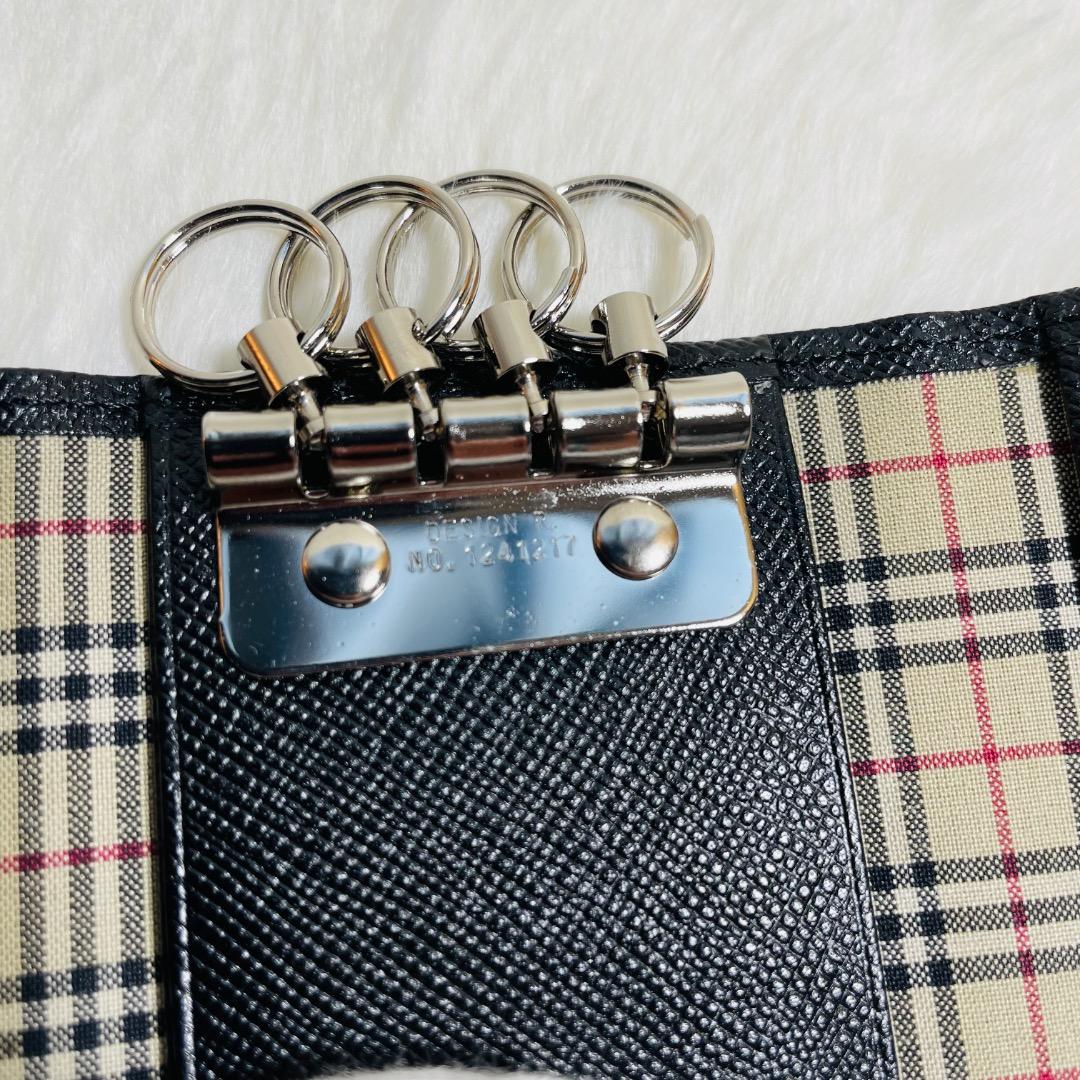 新品未使用　BURBERRY ノバチェック キーケース ブラック キーリング