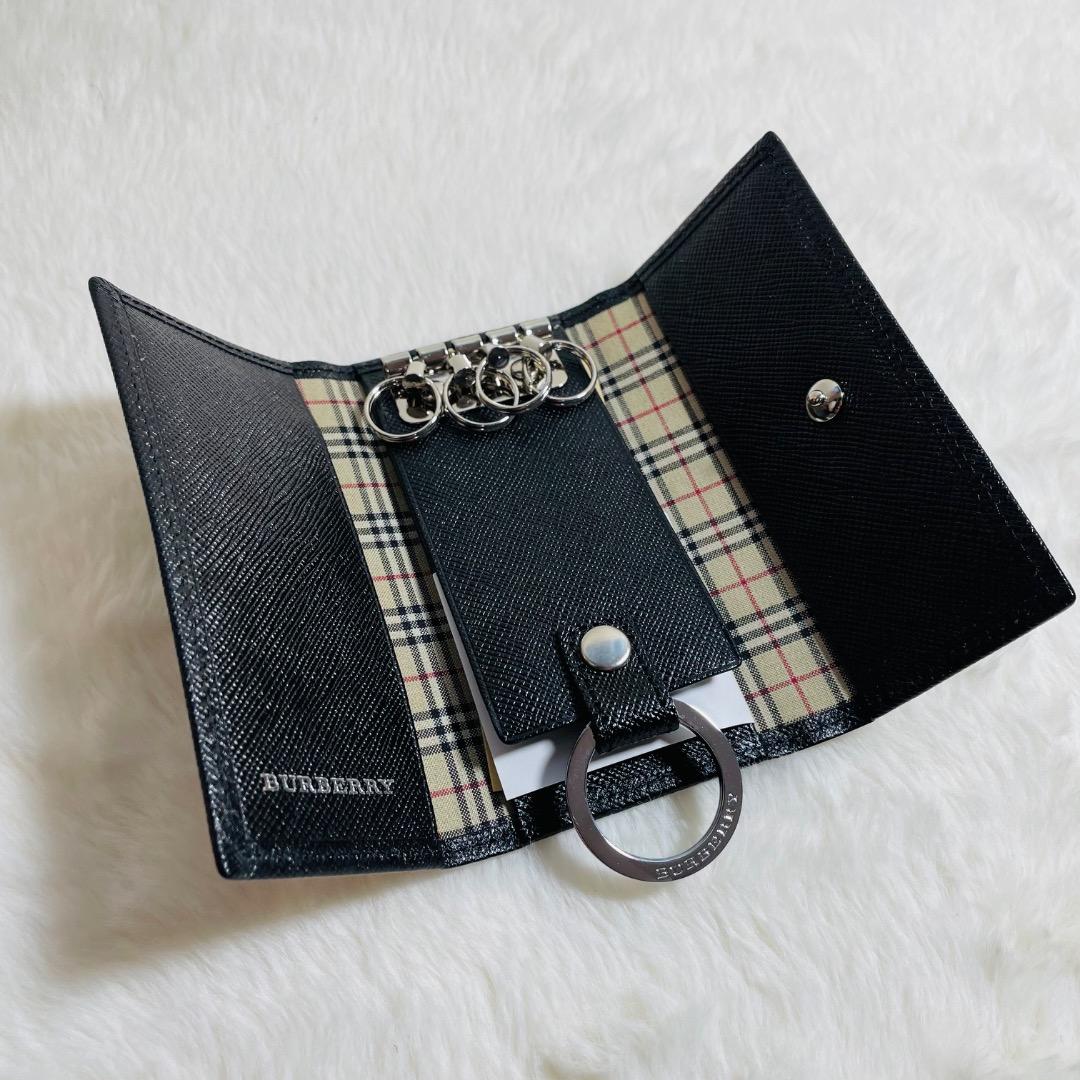 新品未使用　BURBERRY ノバチェック キーケース ブラック キーリング