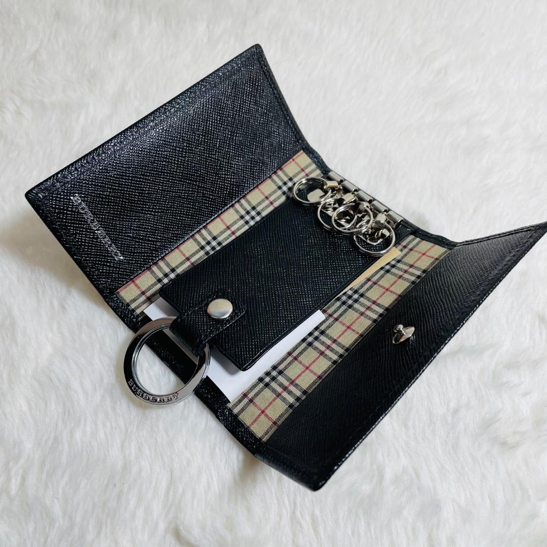 新品未使用　BURBERRY ノバチェック キーケース ブラック キーリング