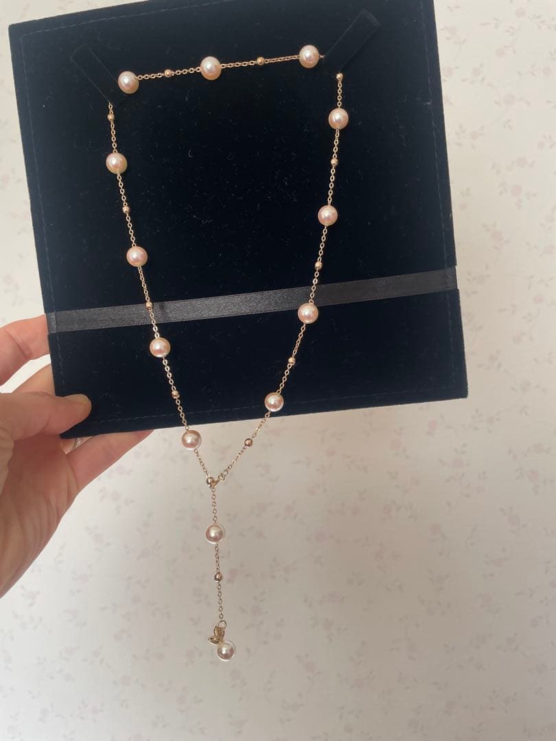 本真珠照り良しステーションネックレス7.7〜8.3mm箱無し