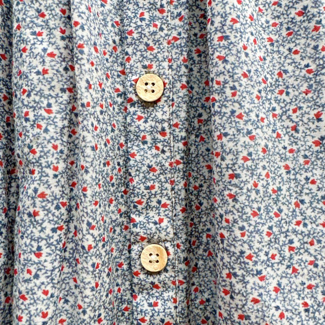 45R 45rpm コットンシルク ロング ギャザーワンピース 小花柄 前開き