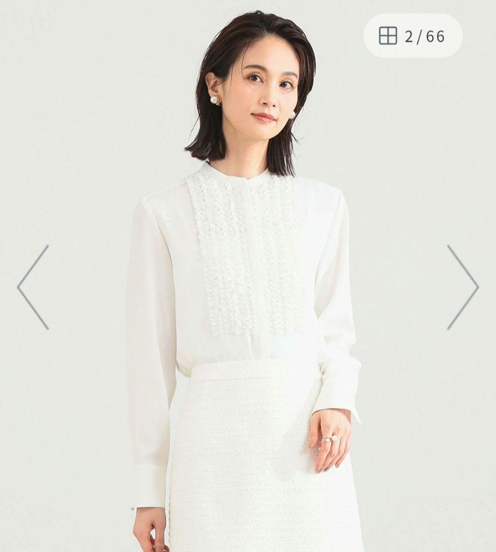 Demi-Luxe BEAMS　ジョーゼット フリルブラウス