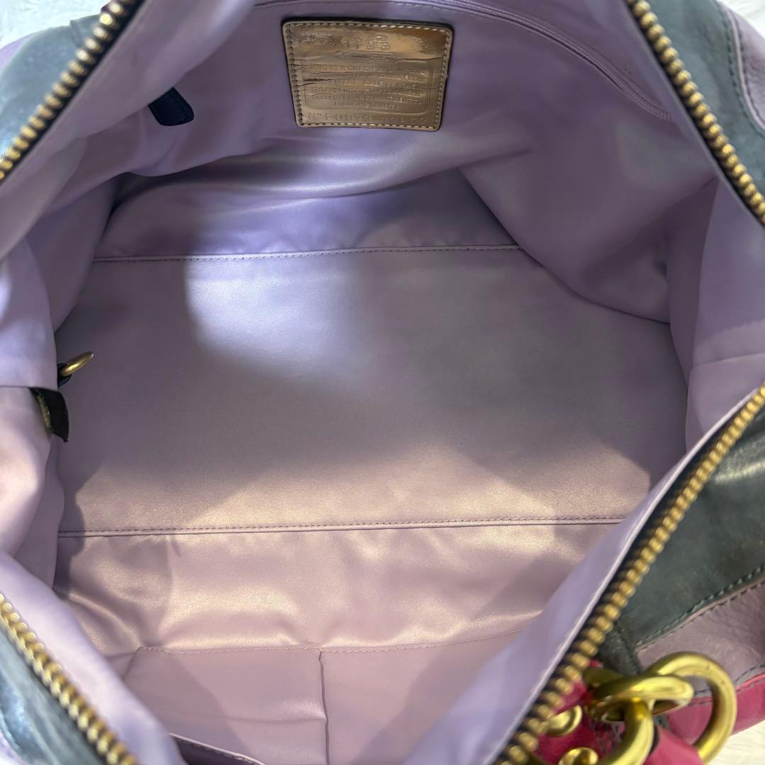 COACH コーチ　マディソン サブリナ レザー マルチカラー　ハンドバッグ