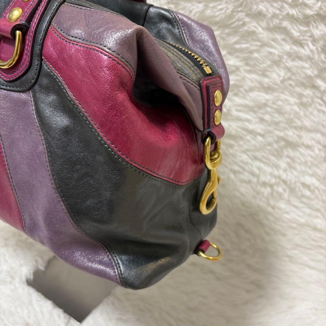 COACH コーチ　マディソン サブリナ レザー マルチカラー　ハンドバッグ