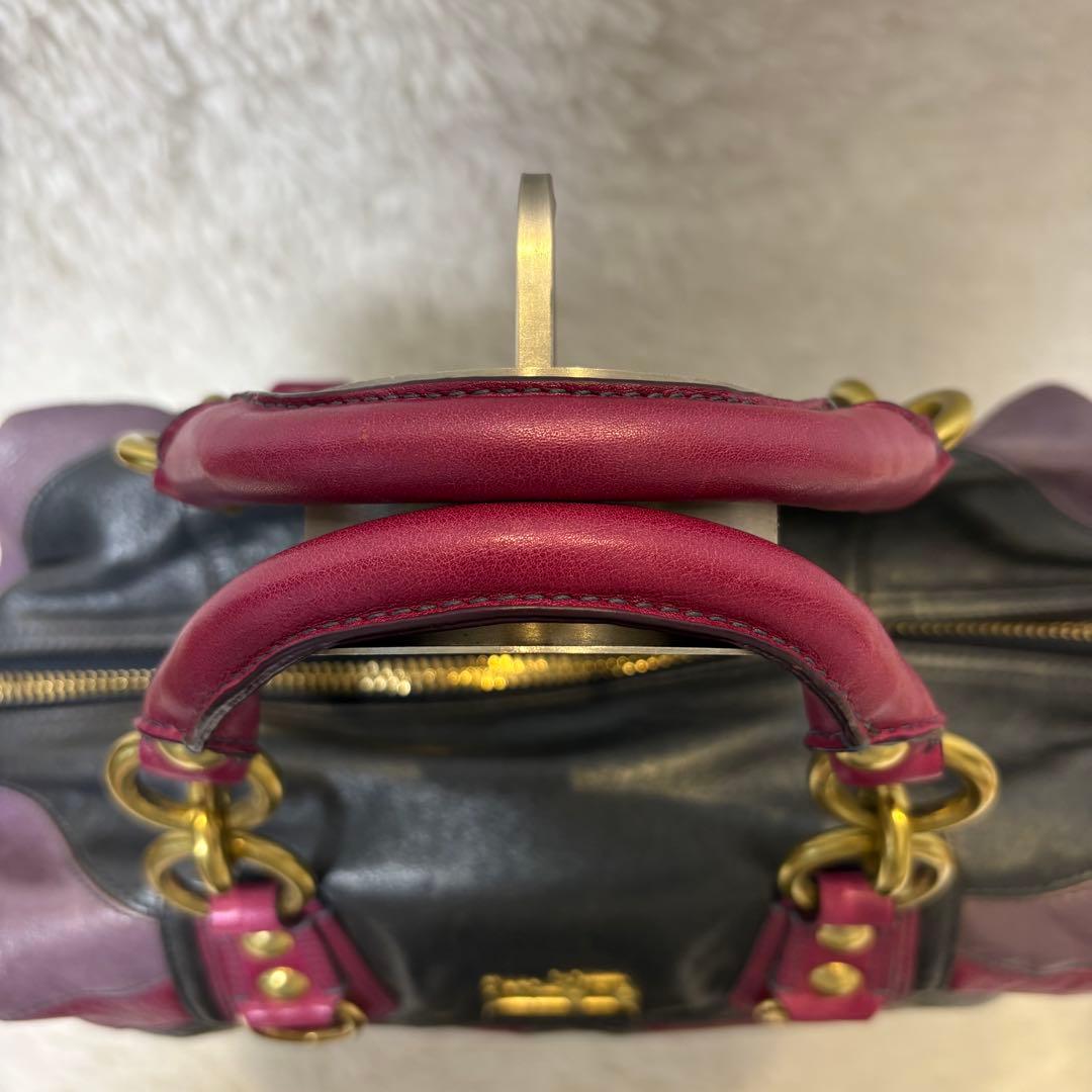 COACH コーチ　マディソン サブリナ レザー マルチカラー　ハンドバッグ