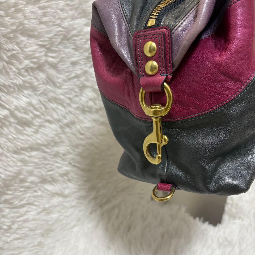 COACH コーチ　マディソン サブリナ レザー マルチカラー　ハンドバッグ