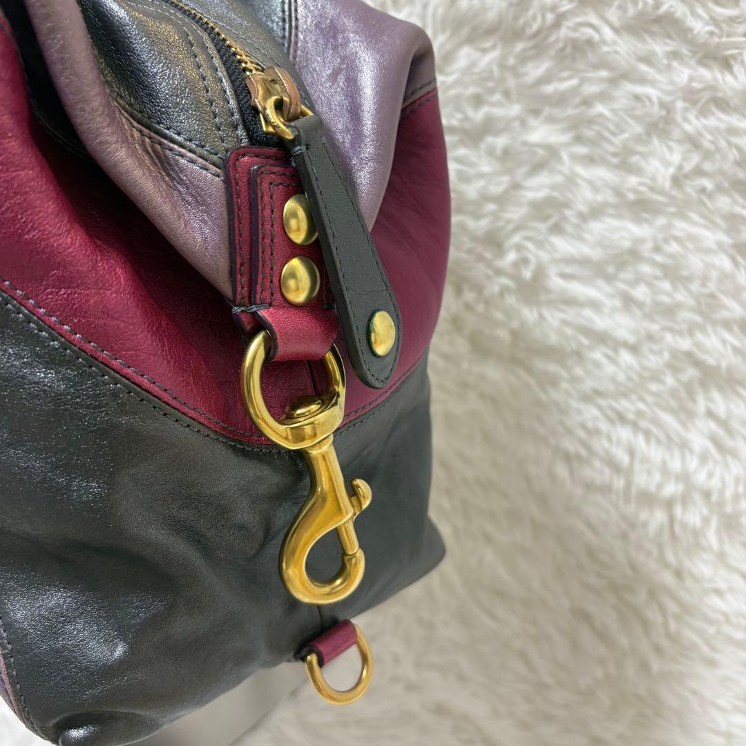 COACH コーチ　マディソン サブリナ レザー マルチカラー　ハンドバッグ