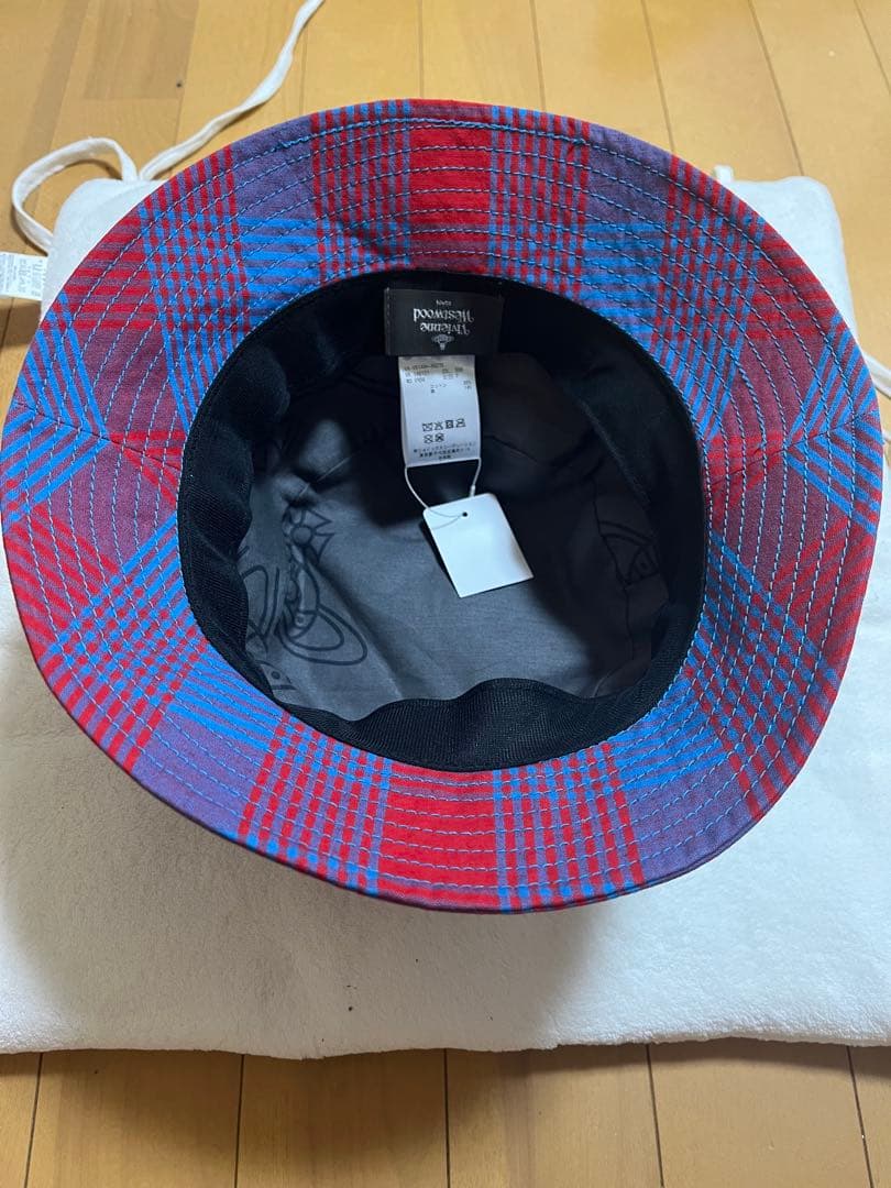 【希少】ヴィヴィアンウエストウッド　バケットハット 赤青チェック ハット帽