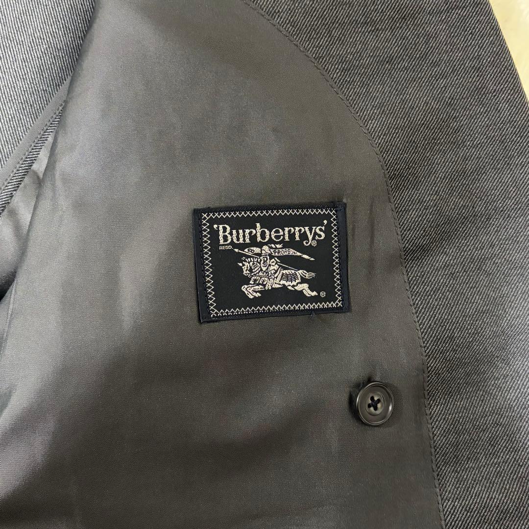 【モヘア】バーバリーズ スーツ セットアップ ダブル 2B グレー L