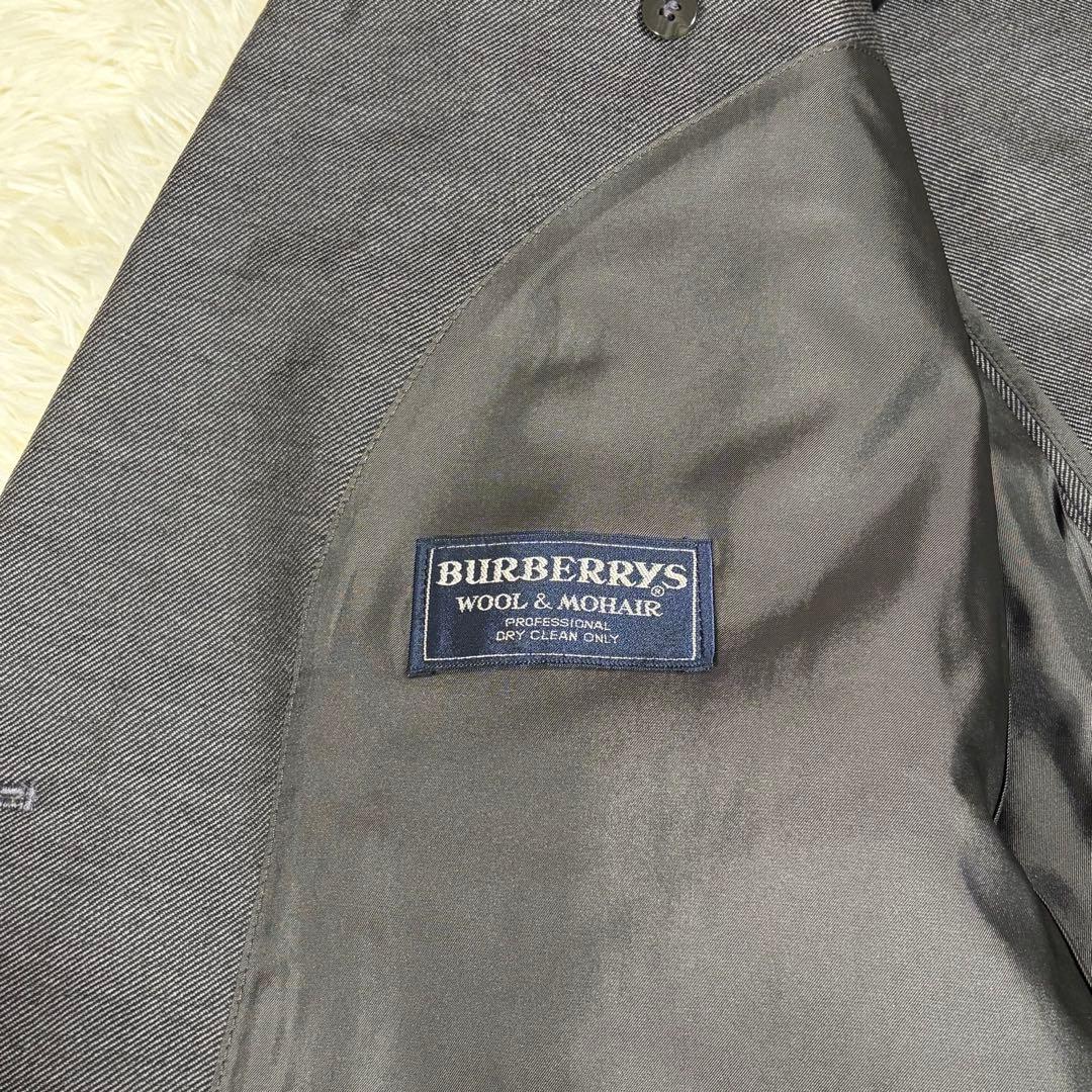 【モヘア】バーバリーズ スーツ セットアップ ダブル 2B グレー L