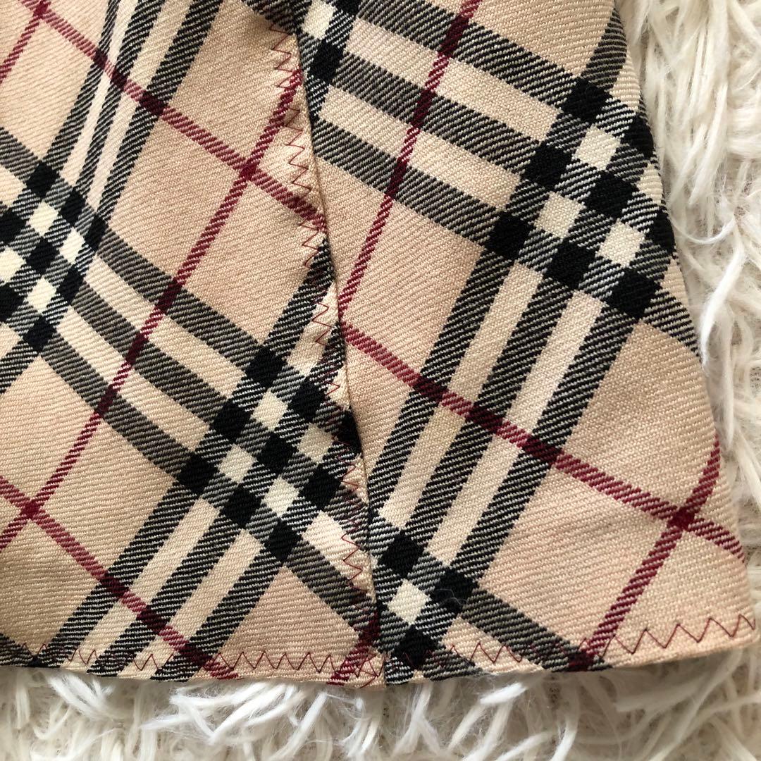 バーバリーロンドン【36】ノースリーブひざ下丈ワンピース　ノバチェックホース刺繍