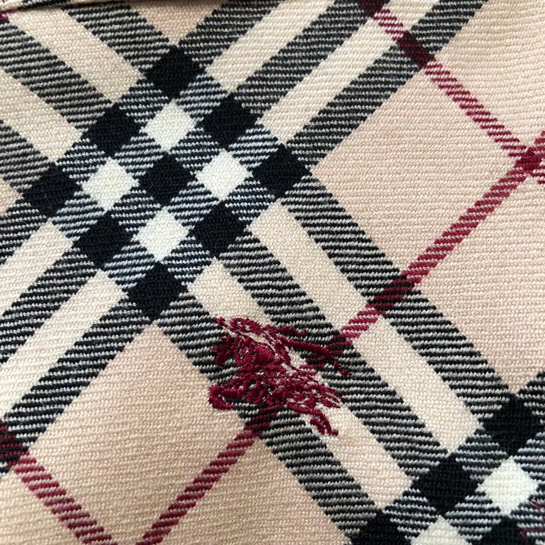 バーバリーロンドン【36】ノースリーブひざ下丈ワンピース　ノバチェックホース刺繍