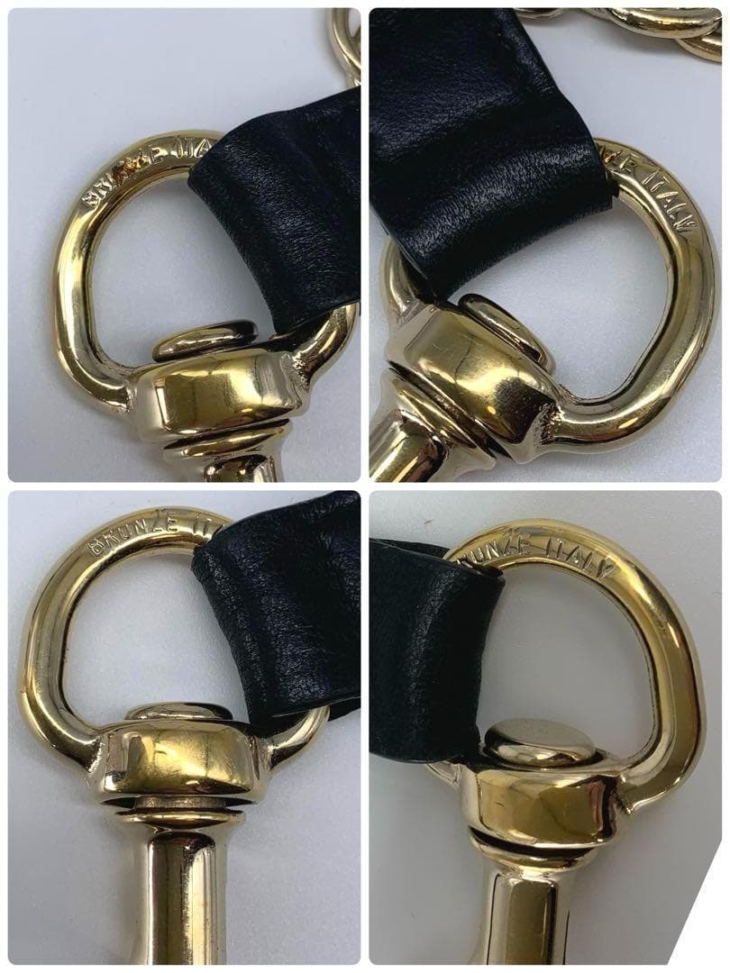 E65.グッチ【インターロッキング/ゴールド◆ ウォレットチェーン】レザー GG