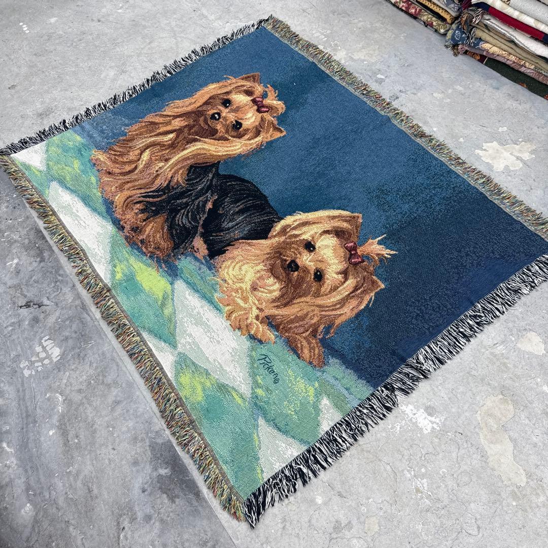 犬　ヨークシャーテリア　マルチカバー　ソファーカバー　ラグ　125x156