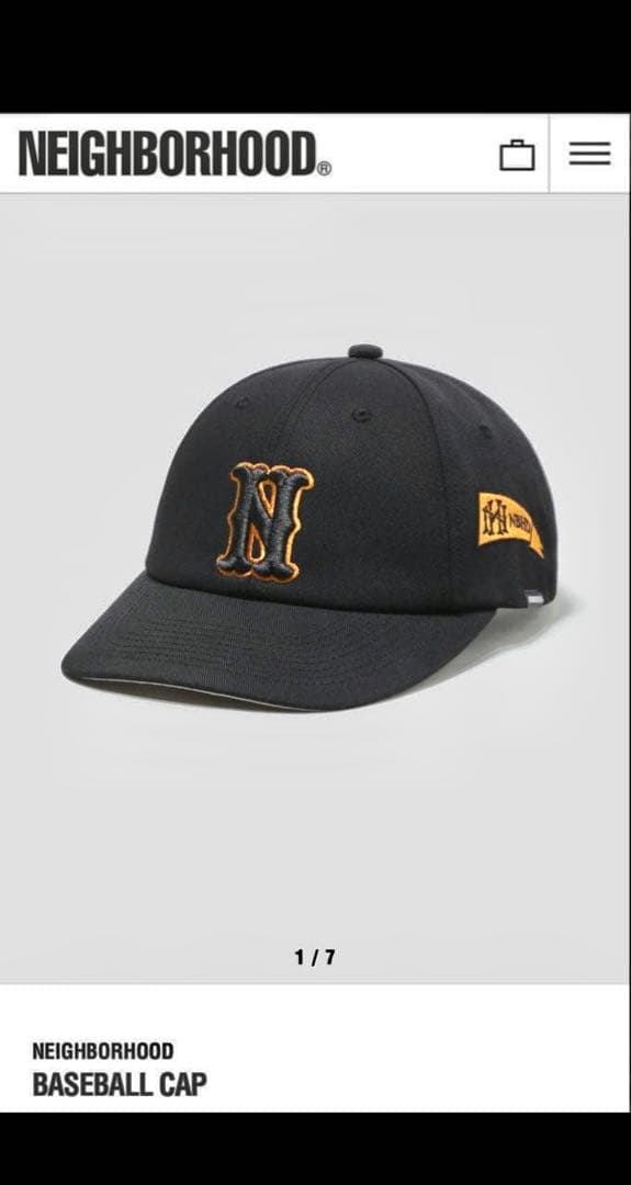 NEIGHBORHOOD ベースボールキャップ ブラック・ゴールド