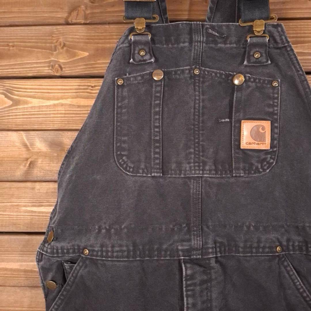 00s carhartt カーハート ダック地 ダブルニー オーバーオール 黒