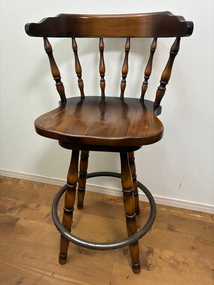 飛騨産業　キツツキマーク ハイチェア　カウンターチェア 回転椅子④