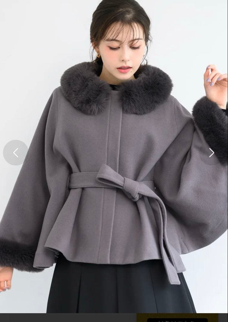 【美品】2024AW ミッシュマッシュ　ポンチョコート