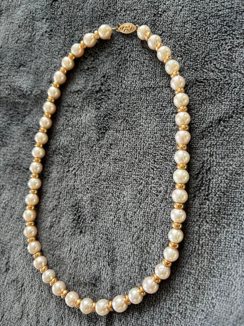 14金とホワイトパール ネックレス 宝石店で購入しました