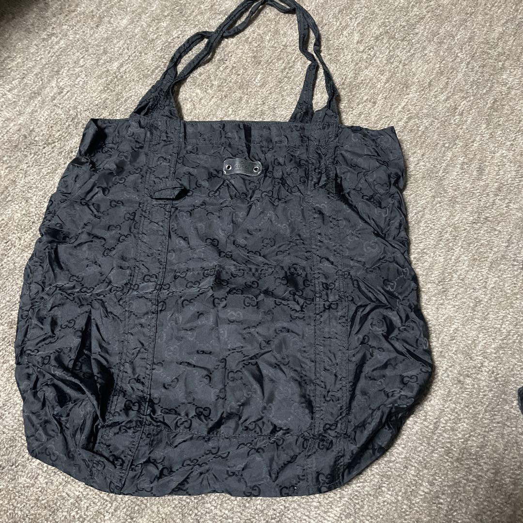 ラ*子様 GUCCI グッチ くま エコバッグ ショルダーバッグ ブラック