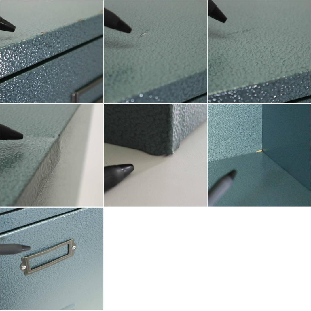 東谷 ラルド チェスト4D グリーン スチール ロッカー キャスター欠品