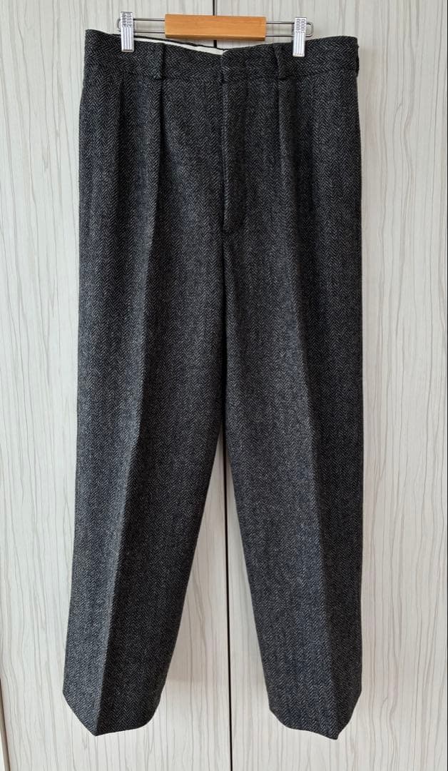 BERNARD ZINS ツイード スラックス グレー 38 ベルナールザンス