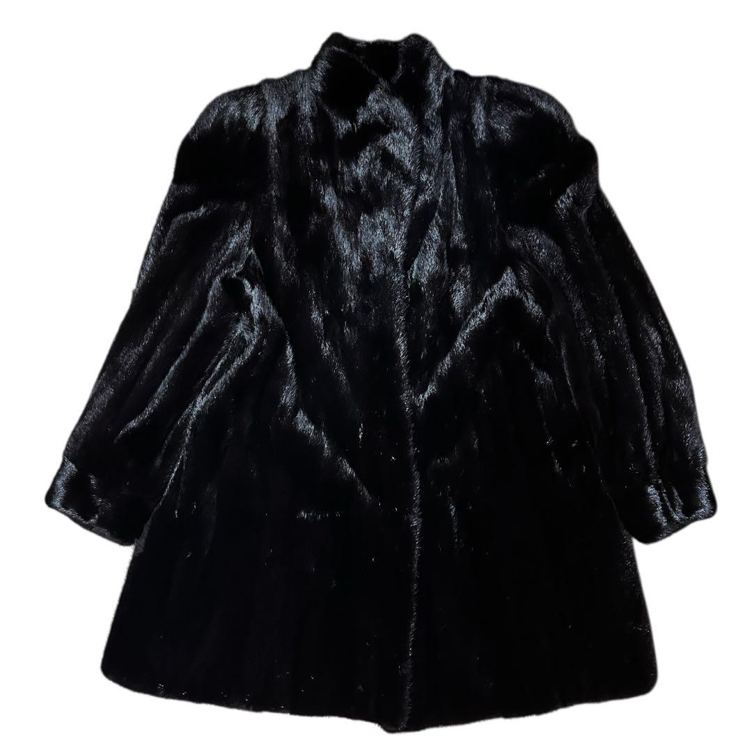 【美品】OSFUR ミンクコート　11号　L　高級　ダークミンク　リアルファー