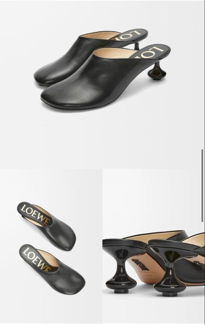 LOEWE トイ ブラック ミュール 38 新品未使用 定価以下かなりお得!!