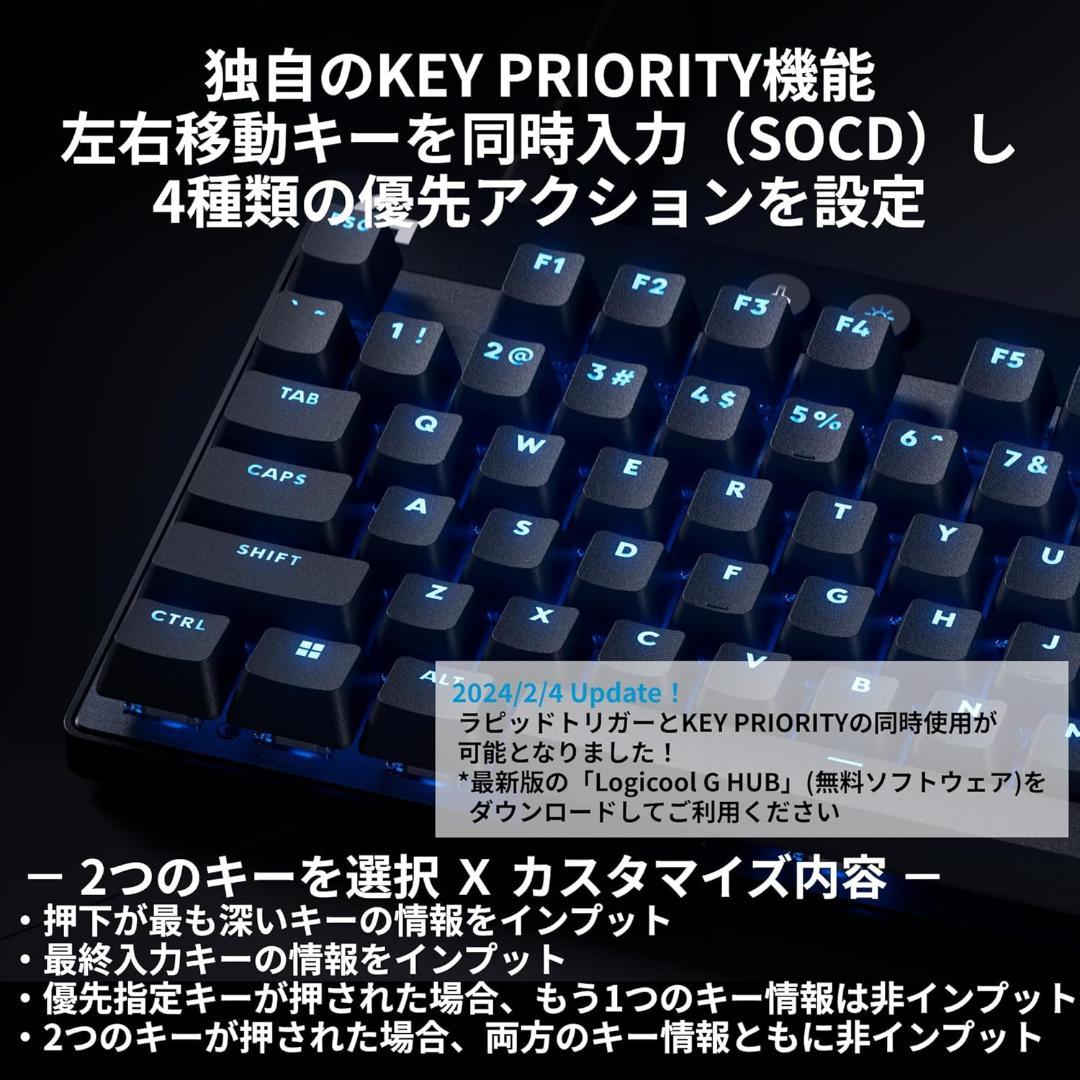 Logicool G ラピッドトリガー キーボード G-PKB-TKL-RTBK