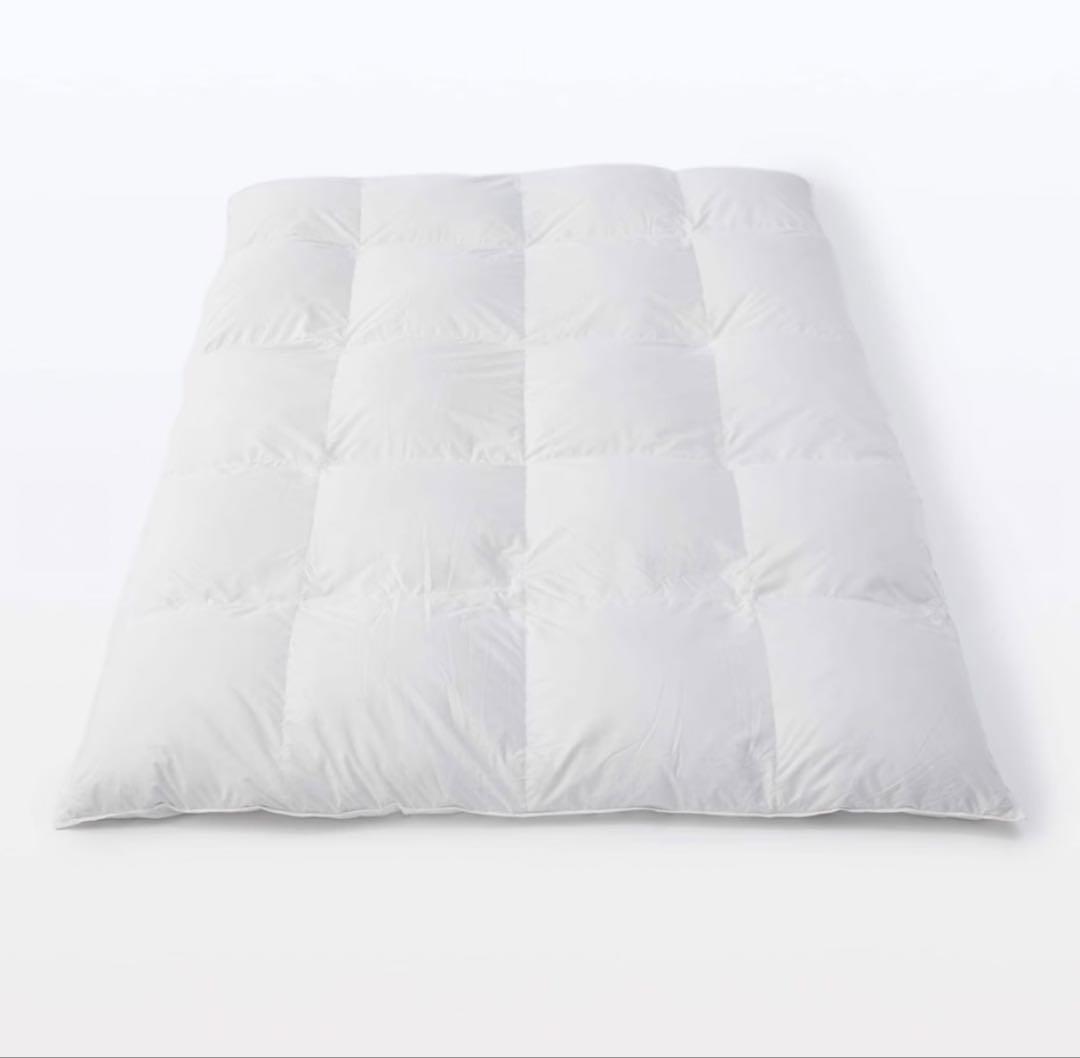 無印良品 グレー羽毛掛ふとん・二層式／ＳＤ１７０×２１０ｃｍ