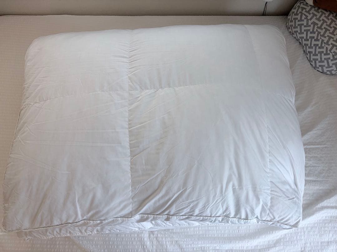 無印良品 グレー羽毛掛ふとん・二層式／ＳＤ１７０×２１０ｃｍ